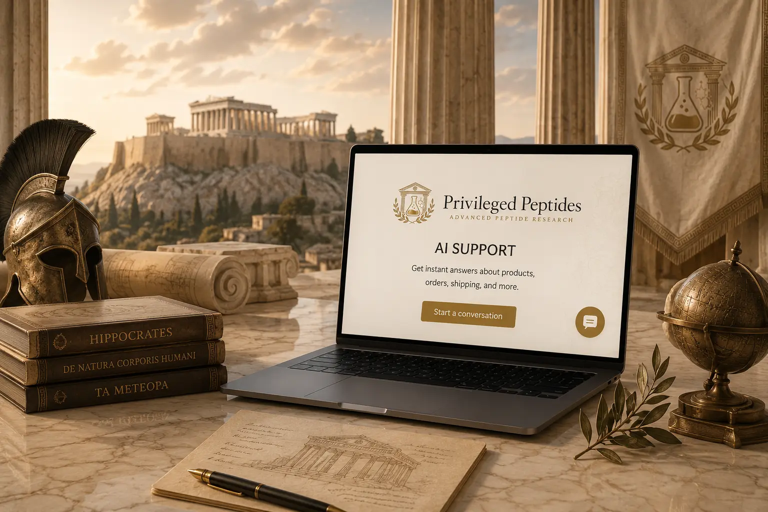 Golden Marble Study Ancient Wisdom Meets AI