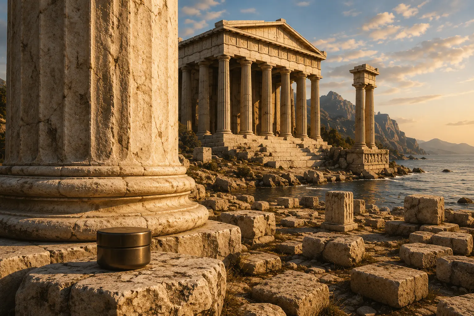 Golden Temple Ruins by the Sea